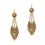 Victorian 15K Yellow Gold Pendant Earrings, Serial FL36615