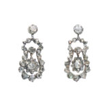 Antique Rose Cut Diamond Cluster Pendant Earrings Style E-41632-FL-0-0