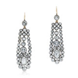 Antique Old Mine Diamond Pendant Earrings, Style FL41725