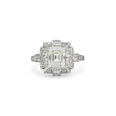 Art Deco Emerald Cut Diamond Deco Ring, circa 1920