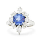 2.71ct Ceylon Sapphire and Diamond Cluster Ring, Serial FL41907